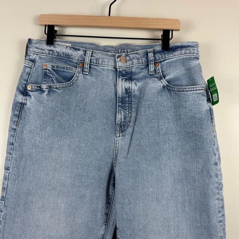 Gap Jeans Women 32 14 Tall Blue Denim Light Wash Kick Fit High-Rise Straight NWT